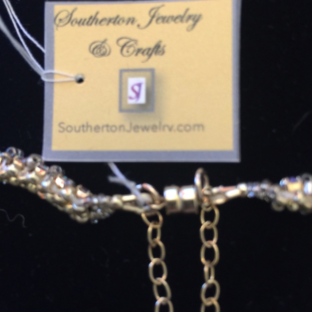 SJC Swarovski Crystal AB Bracelet 14Kt GF Clasp - Picture 3 of 4